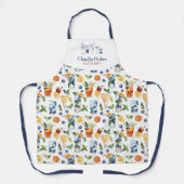 Tablier Bar à cocktails Professional | Bleu blanc (Recto)