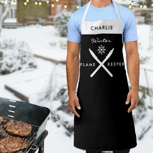 Tablier Barbecue d'hiver Grill Snowflake Drôle Personnalis