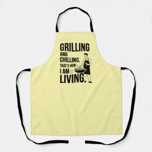 Tablier barbecue jaune grillant et réfrigéré