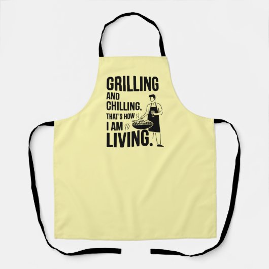 Tablier barbecue jaune grillant et réfrigéré (Recto)