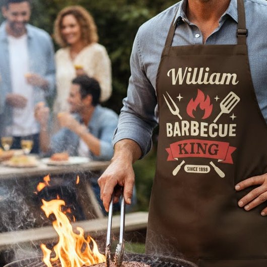 Tablier Barbecue King Custom Grill Apron -Personalize Name