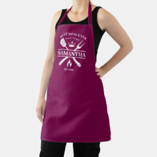 Tablier Barbecue Queen BBQ Personnalisé   Meilleure maman 