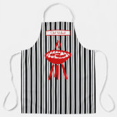Tablier Barbecue Rayure Verticale #2 Couleurs DIY Noir Bla (Recto)