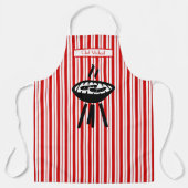 Tablier Barbecue Rayure Verticale #2 Couleurs DIY Rouge Bl (Recto)