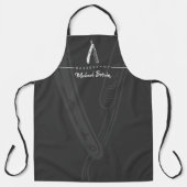 Tablier Barbier au rasoir simple gris (Recto)