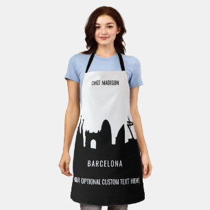 Tablier Barcelona Landmarks nom et texte personnalisés