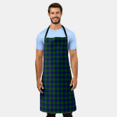 Tablier Barclay tartan bleu vert plaid (Porté)