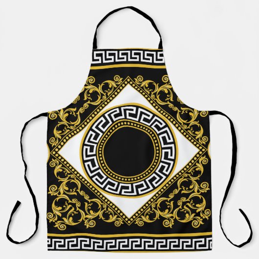 Tablier Baroque d'or : frontière noire grecque (Recto)