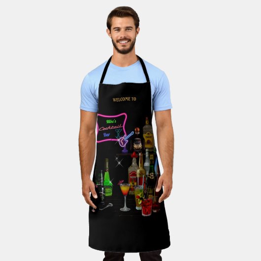 Tablier Barre Apron avec votre(s) nom(s) sur le panneau né (Porté)