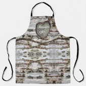 Tablier Barre de bouleau rustique Bois Coeur sculpté Arbre (Recto)