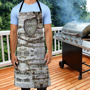 Tablier Barre de bouleau rustique Bois Coeur sculpté Arbre