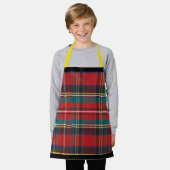 Tablier Barre rouge Tartan Plaid Enfants Apron (Porté)