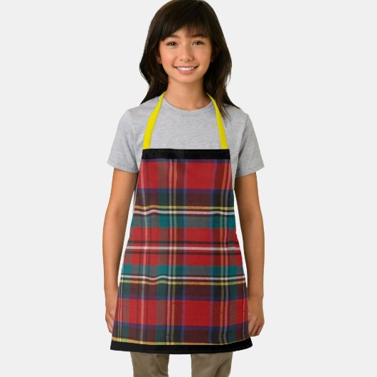 Tablier Barre rouge Tartan Plaid Enfants Apron (Insitu)
