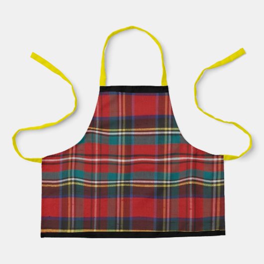 Tablier Barre rouge Tartan Plaid Enfants Apron (Recto)