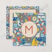 Tablier Barres de gingembre bleu et vert et monogramme de