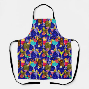 Tablier Bartender Apron, Bar Apron, Tropical Drink Apron,