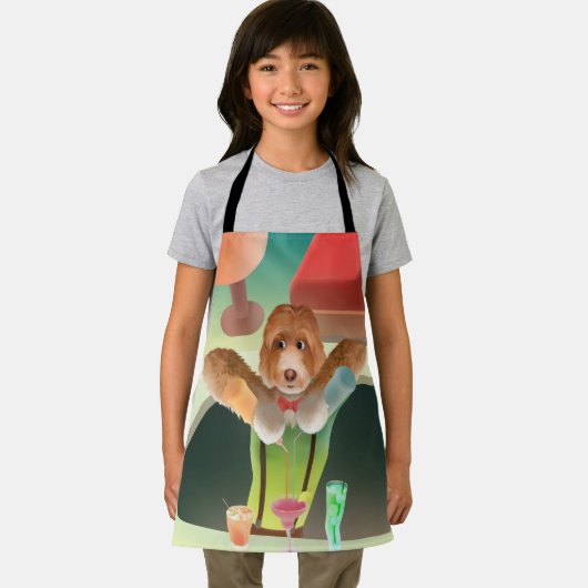 Tablier Bartending Dog in Retro Bar (Insitu)