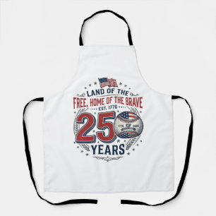 Tablier Baseball Patriotique 250 Ans Design de T-shirt Vin