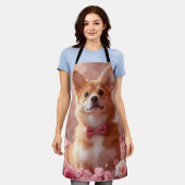Tablier Basenji avec des roses - Saint-Valentin (Porté)