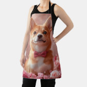 Tablier Basenji avec des roses - Saint-Valentin (Insitu)
