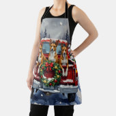 Tablier Basenji Christmas Red Truck Holiday (Insitu)