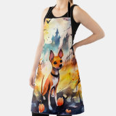 Tablier Basenji D'Halloween Avec Peur Citrouille (Insitu)