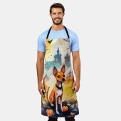 Tablier Basenji Halloween avec citrouilles effrayant (Porté)
