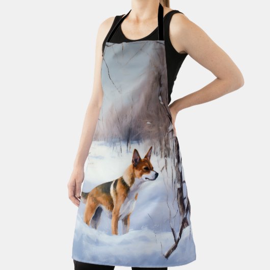 Tablier Basenji Laisser neiger Noël (Insitu)