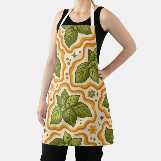 Tablier Basil Pattern Kitchen Apron (Insitu)