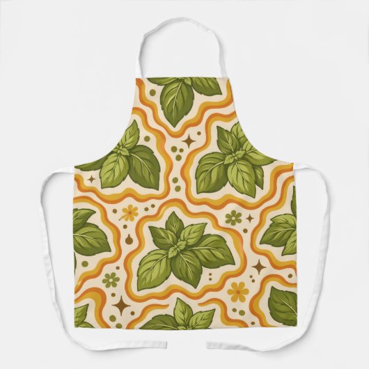Tablier Basil Pattern Kitchen Apron (Recto)