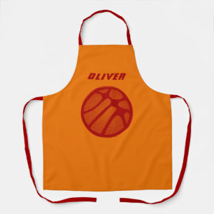 Tablier Basket Ball Orange Red Sports Kids Nom