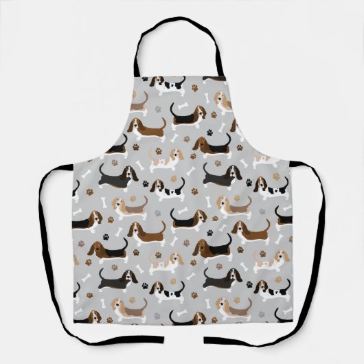 Tablier Basset Hound Chig Bones and Paws  (Recto)