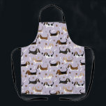 Tablier Basset Hound Chig Bones and Paws Apron<br><div class="desc">Basset Chatte Chiens Hound avec des manteaux brun,  noir,  blanc et citron avec des os de chien éparpillés et empreintes de pattes motif chien amusant.</div>