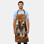 Tablier Basset Hound Chiot Automne Citrouille de plaisir (Porté)