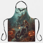 Tablier Basset Hound équitation moto Halloween effrayant (Recto)