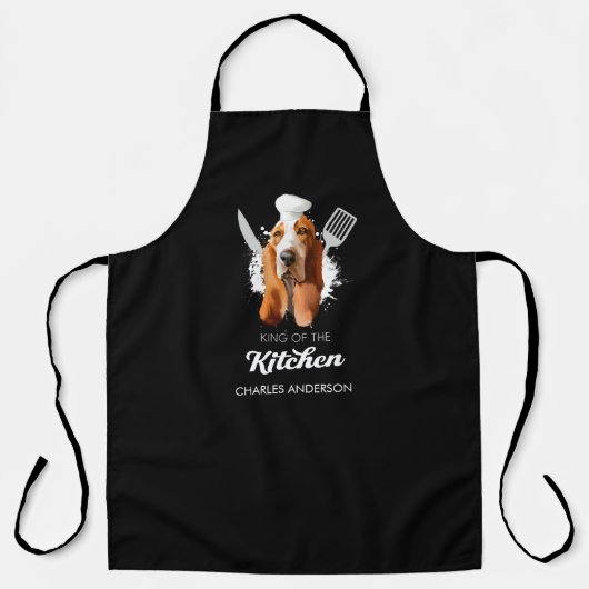 Tablier Basset Hound King of the Kitchen Cuisine Chien Che (Recto)