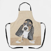 Tablier Basset Hound Peinture Chiot - Art Chien original (Recto)