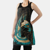 Tablier Bastet, déesse chatte égyptienne - Art mosaïque (Insitu)