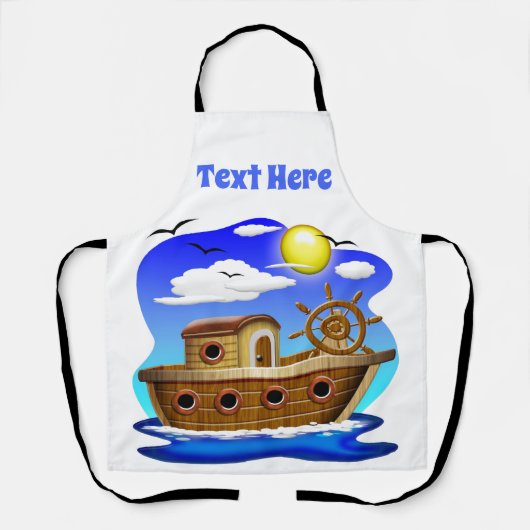 Tablier Bateau de pêche dessin animé (Recto)