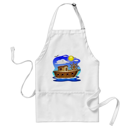 Tablier Bateau de pêche dessin animé (Devant)