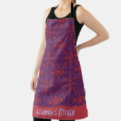 Tablier Batik coloré rouge et violet abstrait (Insitu)