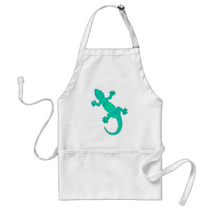 Tablier Batik tribal Gecko - turquoise / paon