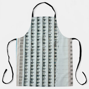 TABLIER BÂTIMENT EN BÉTON BLANC ET BLEU