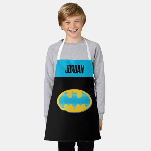 Tablier Batman | Symbole Cyan Stripes (Porté)