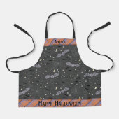 Tablier Bats Éffrayants orange et noir Halloween Enfants (Recto)