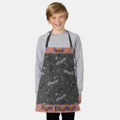 Tablier Bats Éffrayants orange et noir Halloween Enfants (Porté)