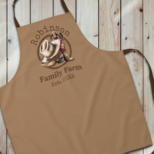 Tablier Batterie familiale personnalisée Botte de cowboy W