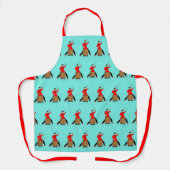 Tablier Batteurs Cardio turquoises, rouges et noirs (Recto)