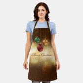 Tablier Baubles De Noël Colorés Sur Le Bokeh Jaune (Porté)