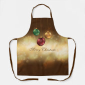 Tablier Baubles De Noël Colorés Sur Le Bokeh Jaune (Recto)